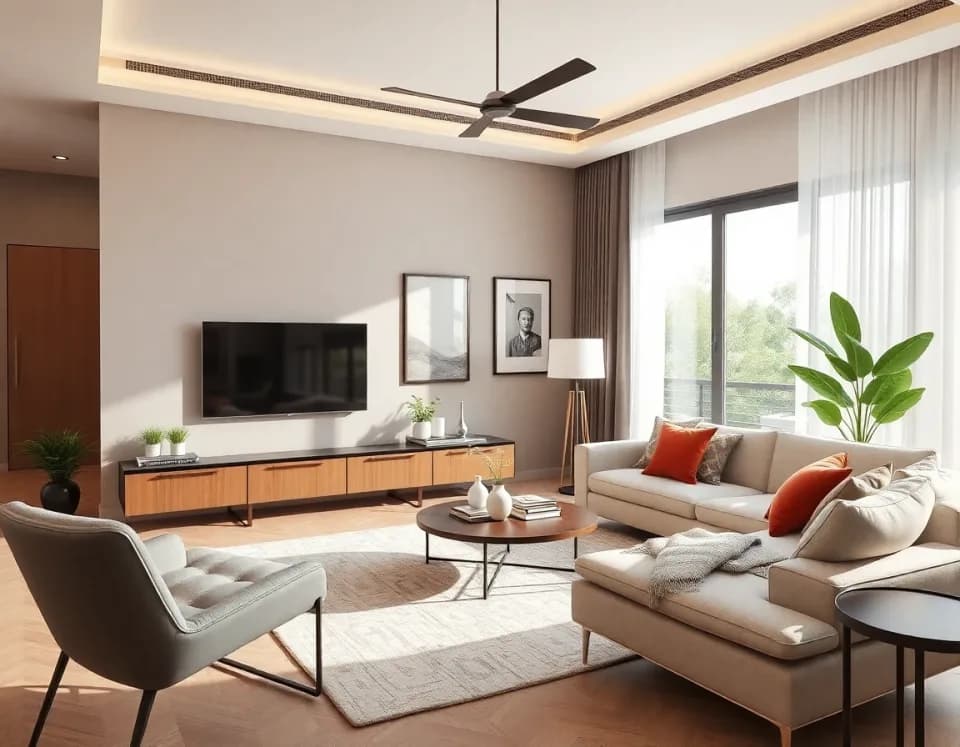 Living room redesign created with an AI interior design app