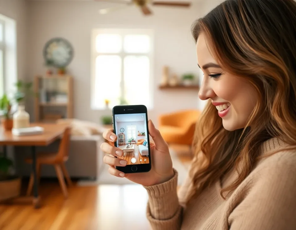 Room makeover result created by the DecorAI AI decoration app